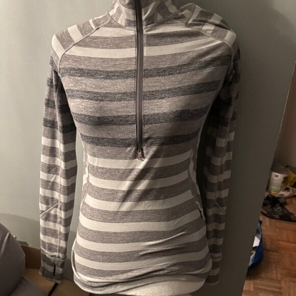 lululemon athletica Heather Gray Striped Track Jacket - Picture 6 of 6
